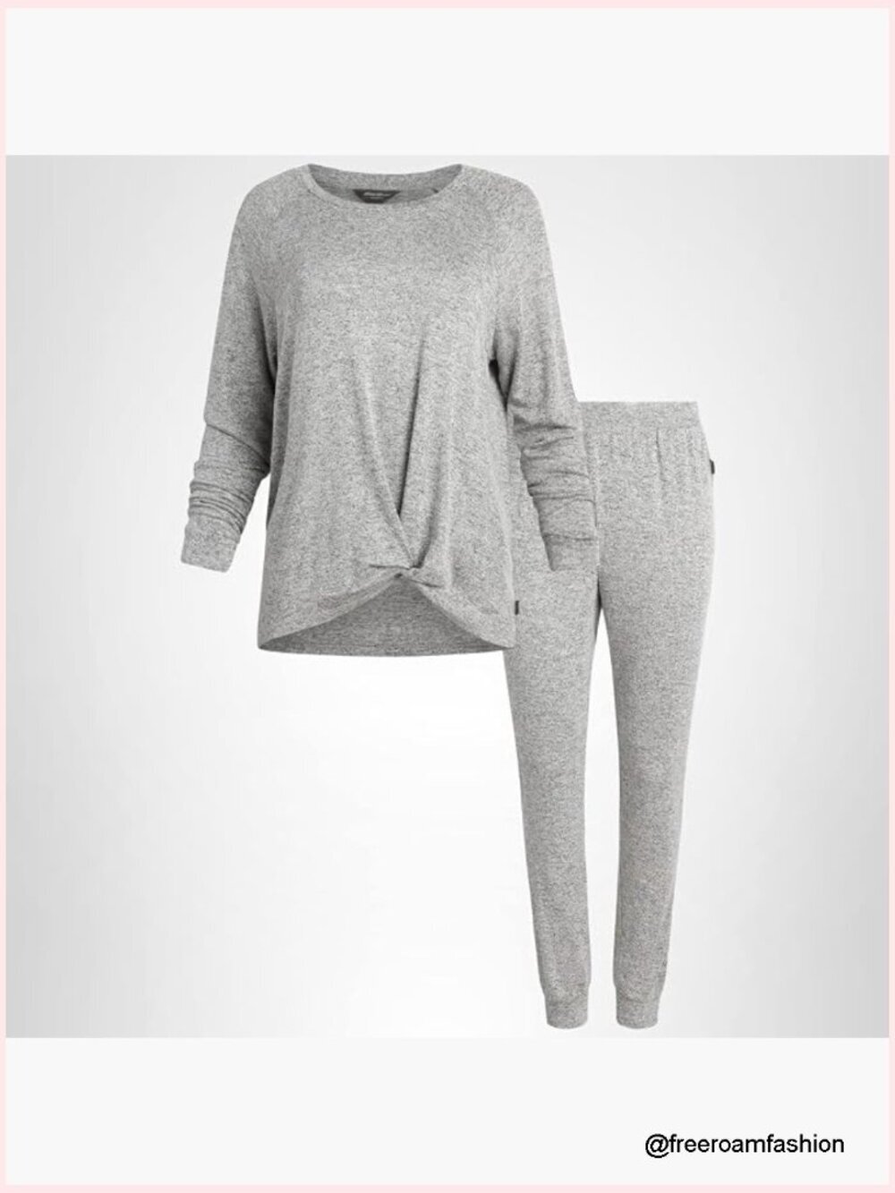 Women's Cozy 2-Piece Loungewear Pajama Set Long Sleeve Jogger